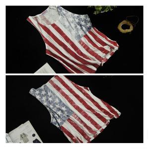 Vintage Usa Stars And The Stripes Print Vest