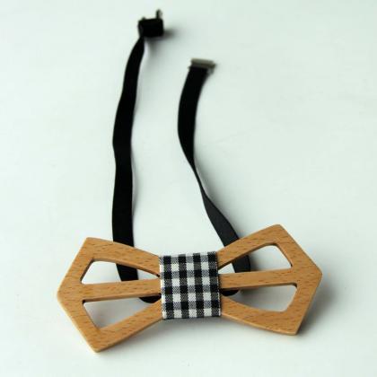 Men's Handmade Wood Bow Tie-015