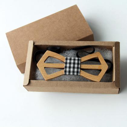 Men's Handmade Wood Bow Tie-015